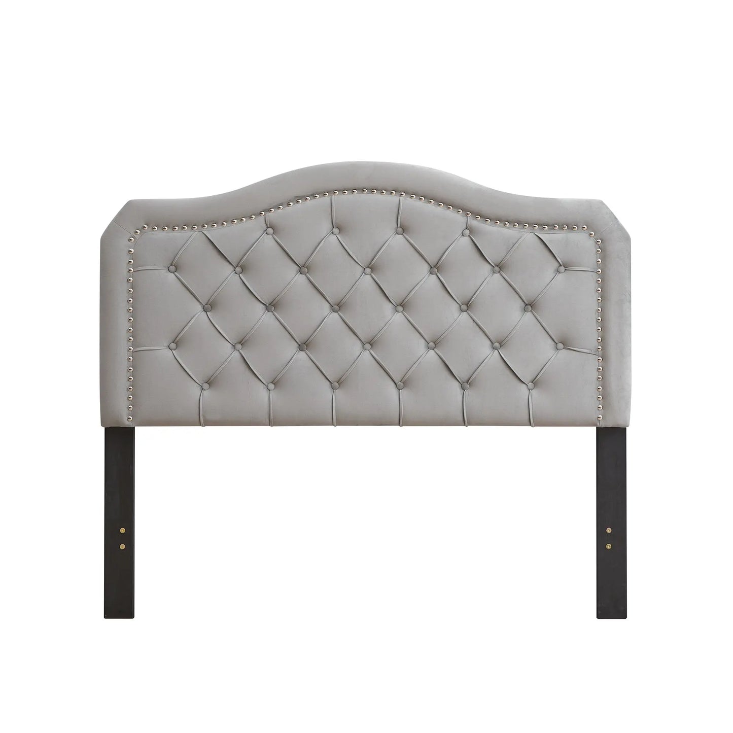 Upholstered Bed with Button Tufted Curve Design
