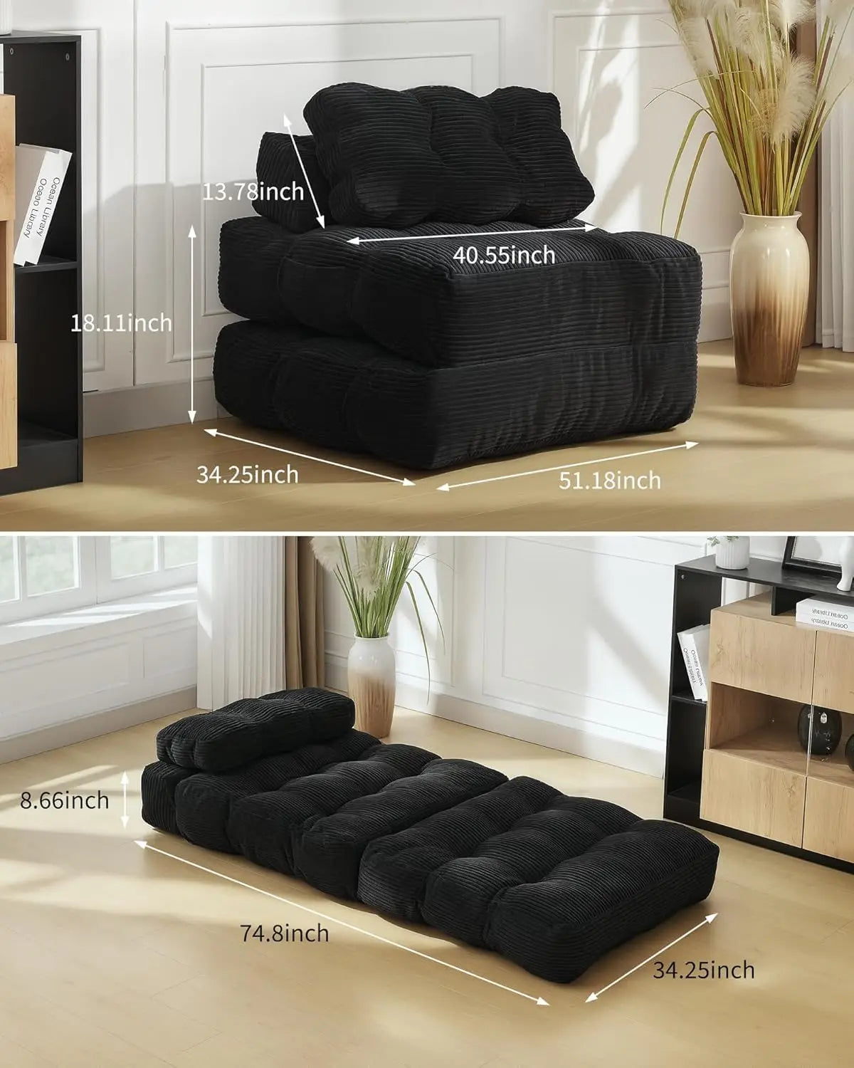 Folding Sofa Bed with Pillow
