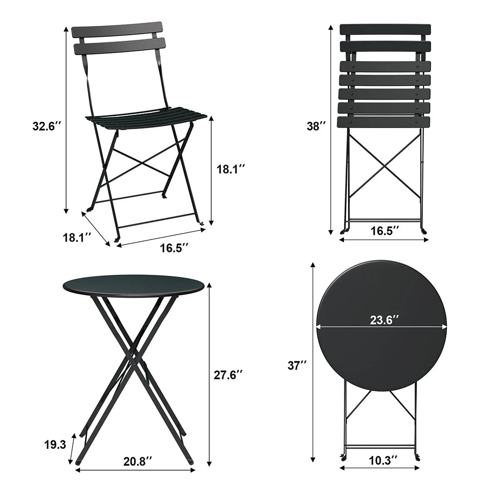 Folding Patio Chair Set With Table