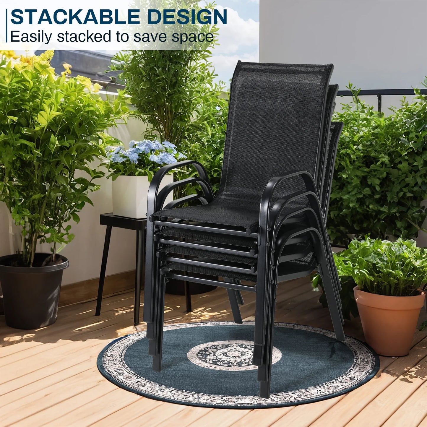 Outdoor High Back Balcony Garden Chairs