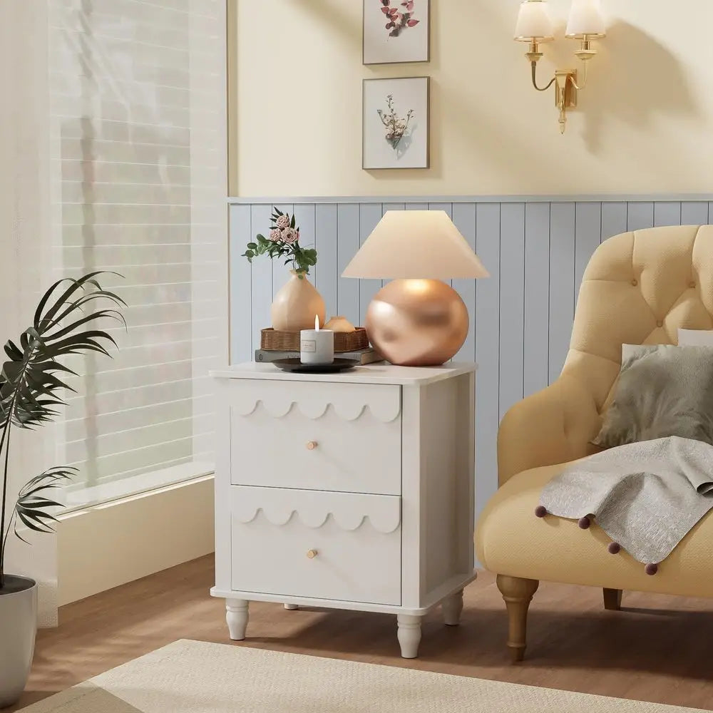 Modern Night Stand Set 2 with Petal Pattern