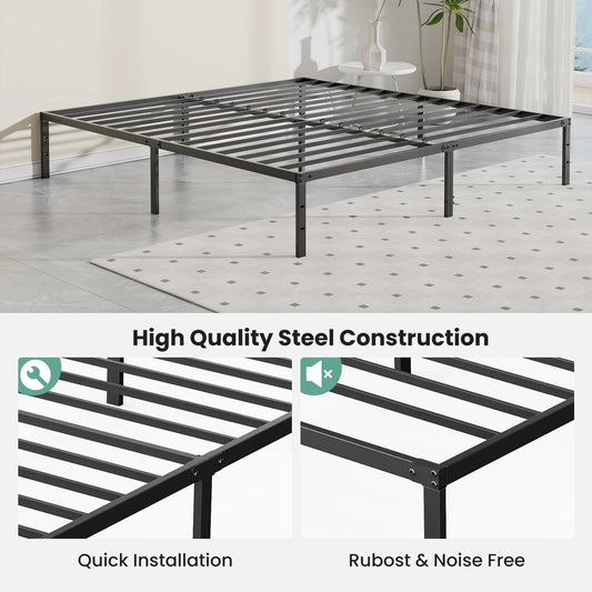 Metal Frame Platform Storage Space Sturdy Steel Slat Support