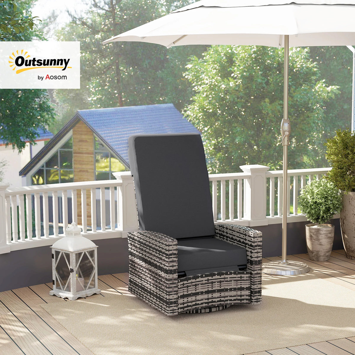 Outdoor Patio Cushioned Recliner