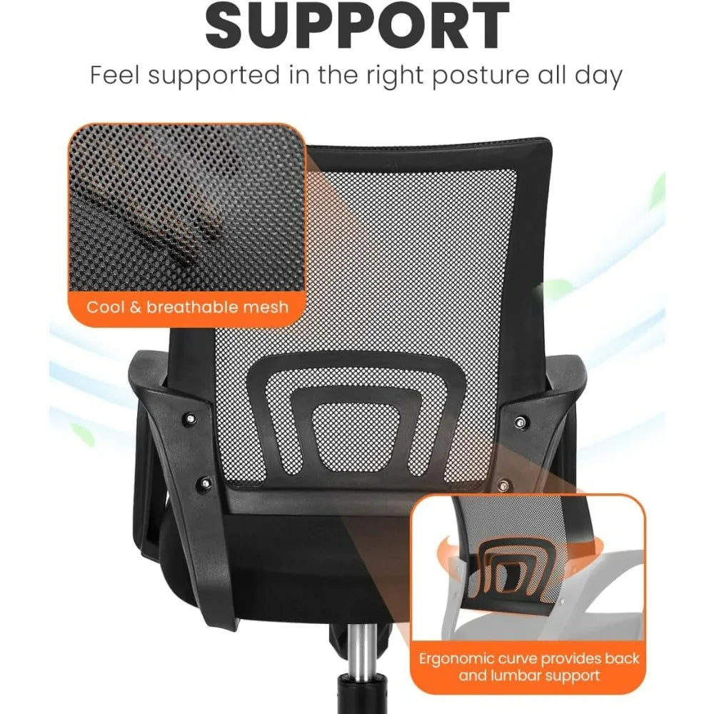 Mesh Gaming Office Chair Mid Back Lumbar Support