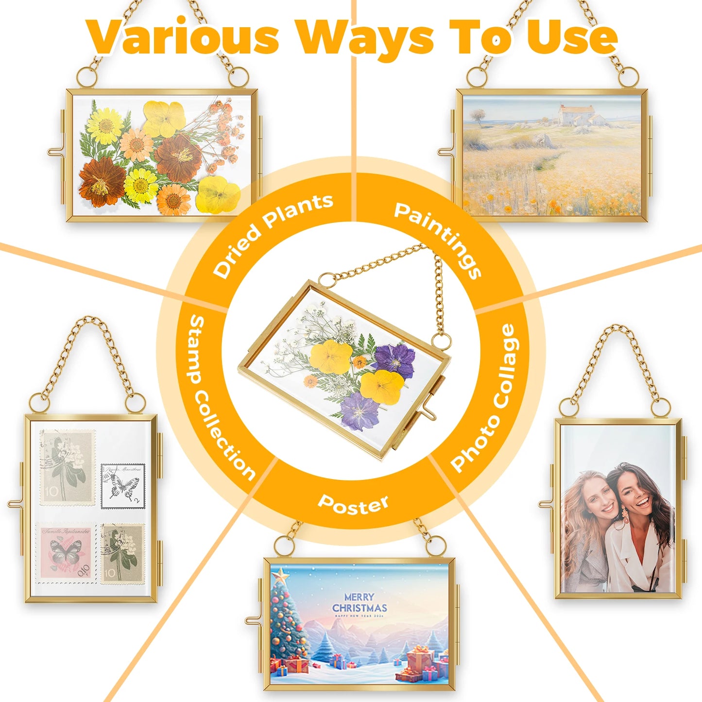 Plant Specimen Clip Art Mini Embossed DIY Small Photo Frame Set