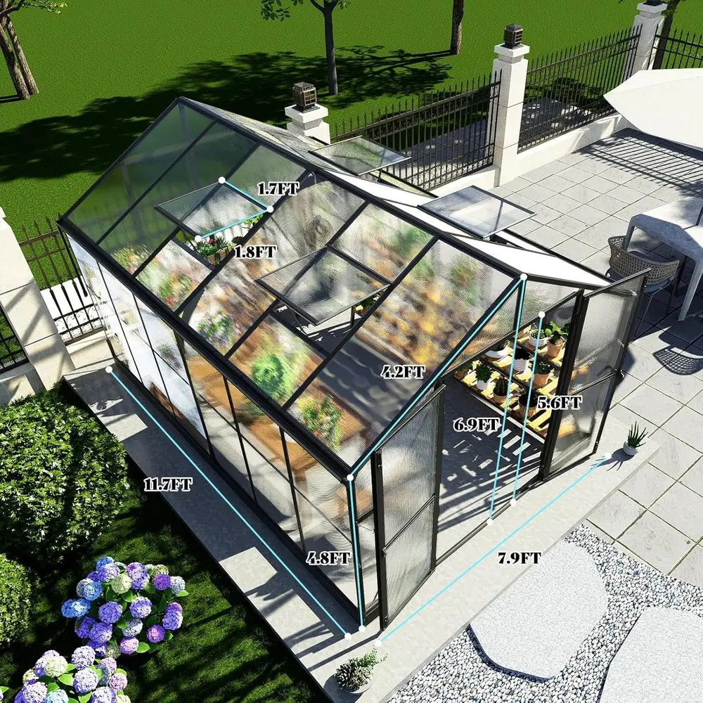 Walk-in Greenhouse with Lockable Door