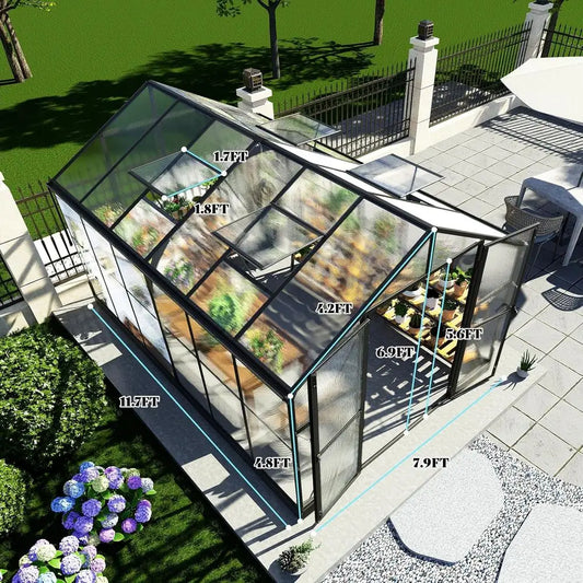 Walk-in Greenhouse with Lockable Door