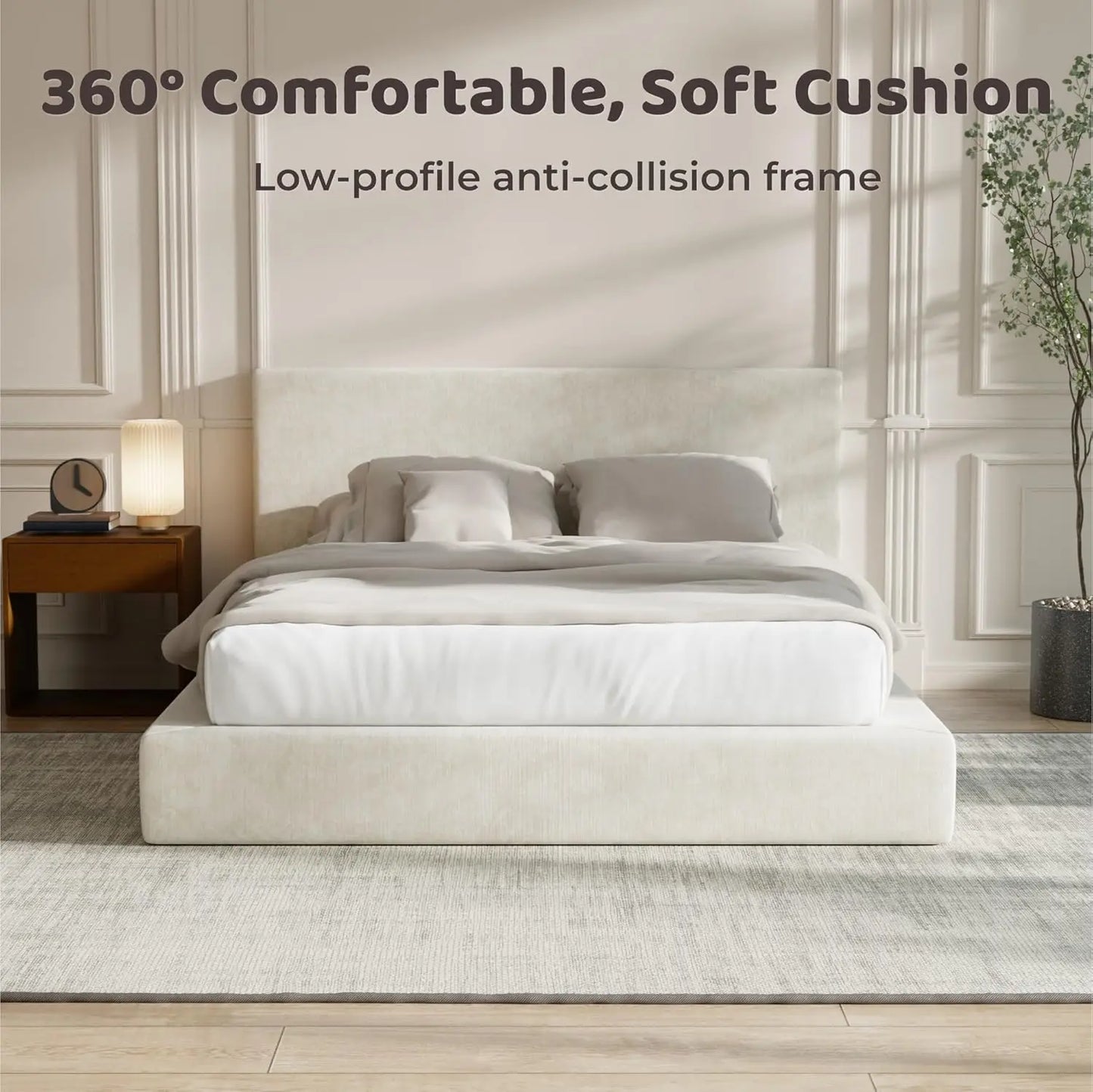 Foam Padded Platform Headboard No Box Spring