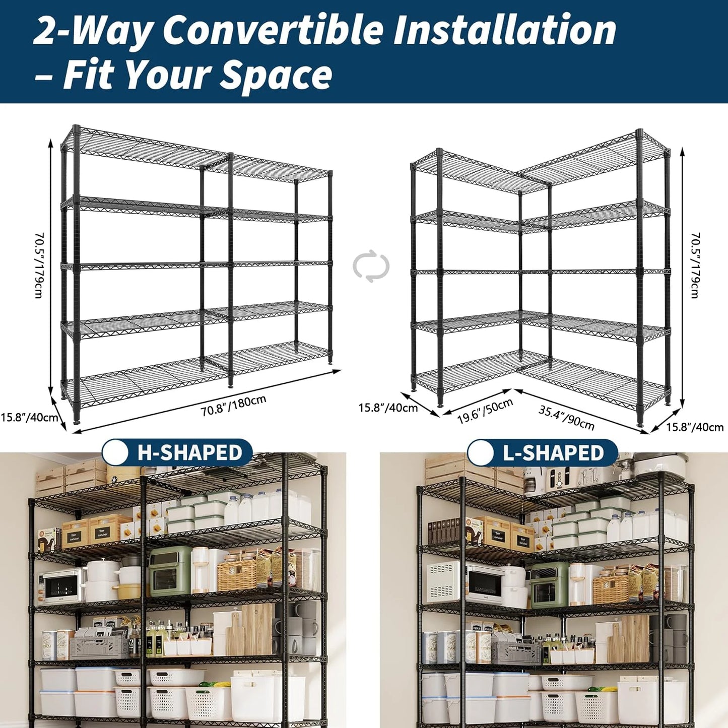 Heavy Duty Metal Shelving Unit Adjustable Organization Shelves