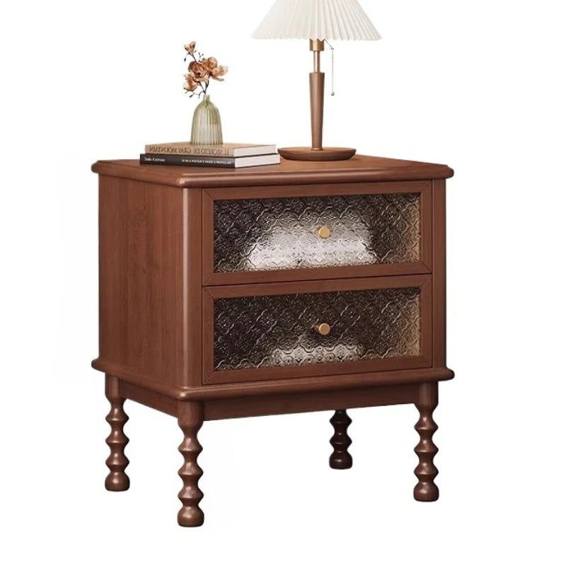 Modern Vintage Interior Bedside Table with Drawers