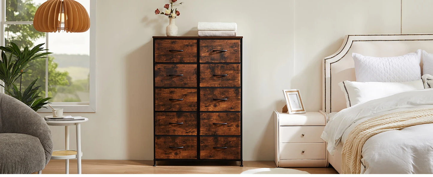 Bedside Table with Wardrobe Steel Frame Closet and Storage Cabinet