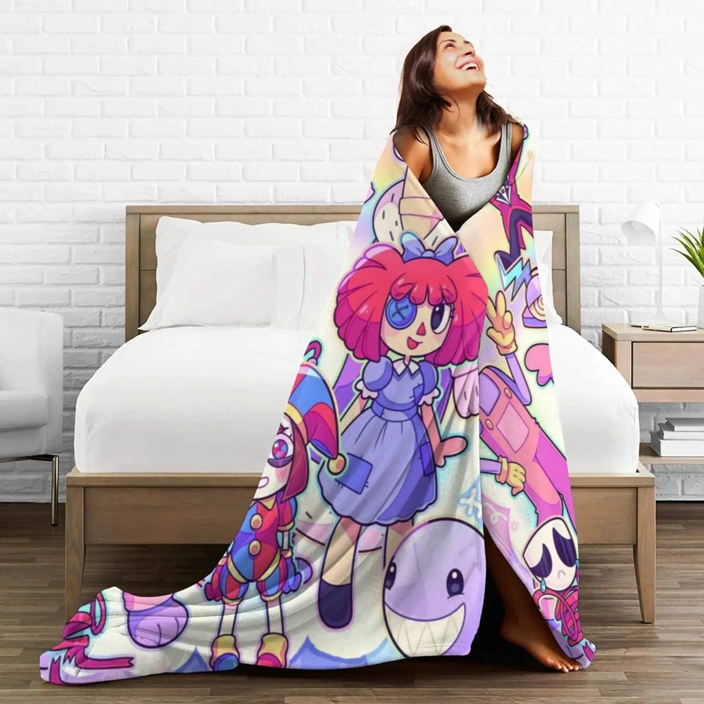 A-Amazing D-Digital Anime Circus Cozy Super Soft Flannel Blanket