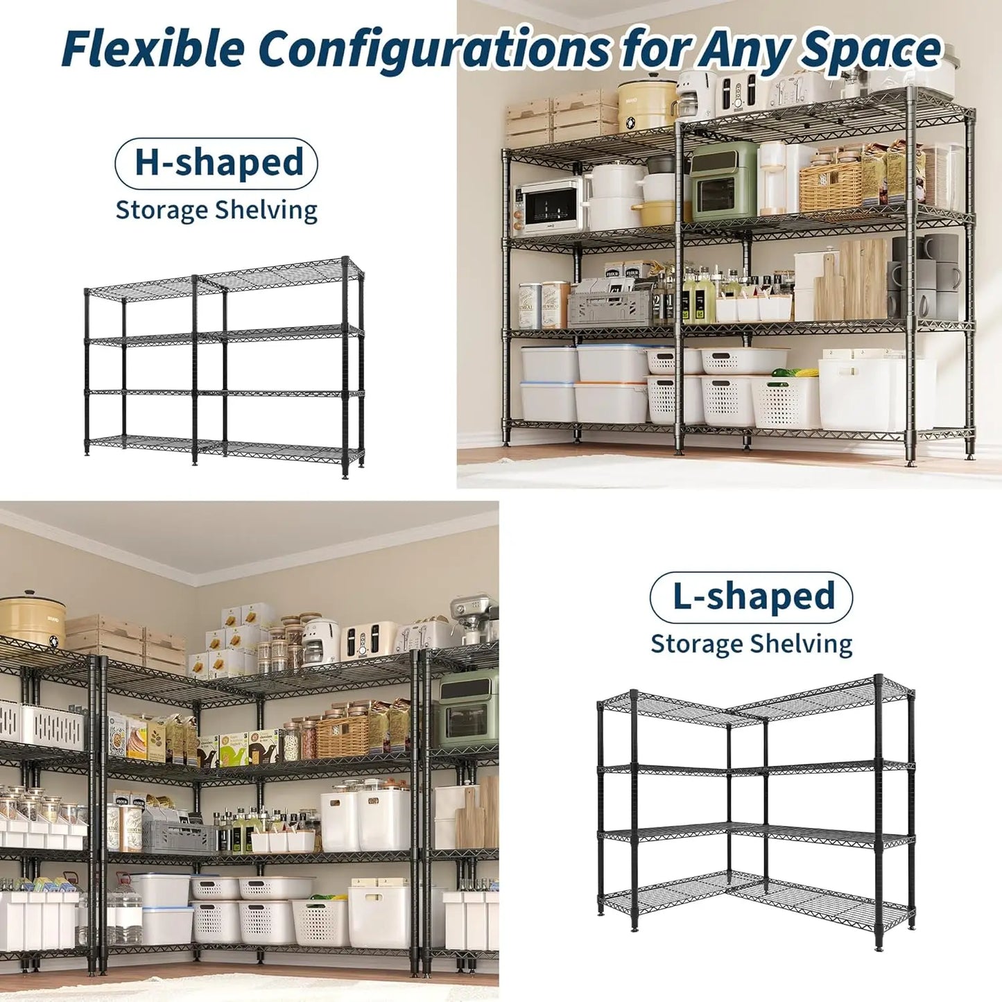 Heavy Duty Metal Shelving Unit Adjustable Organization Shelves