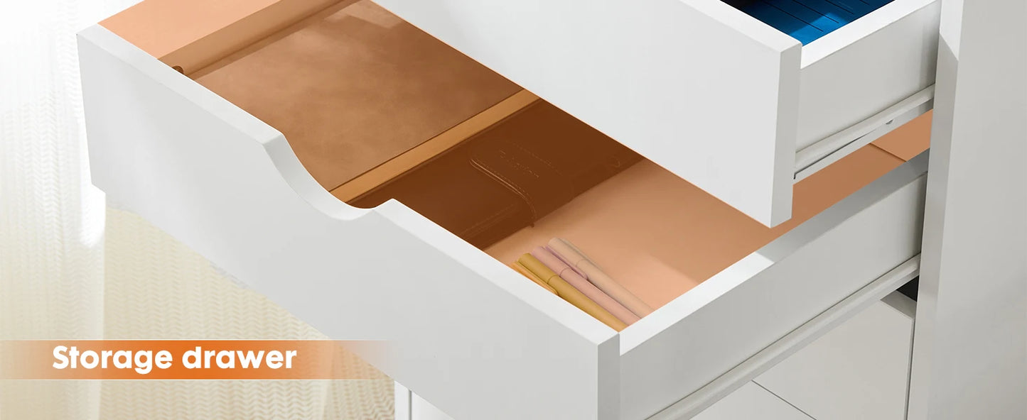 Storage Cabinet Wooden Wheels Organizer