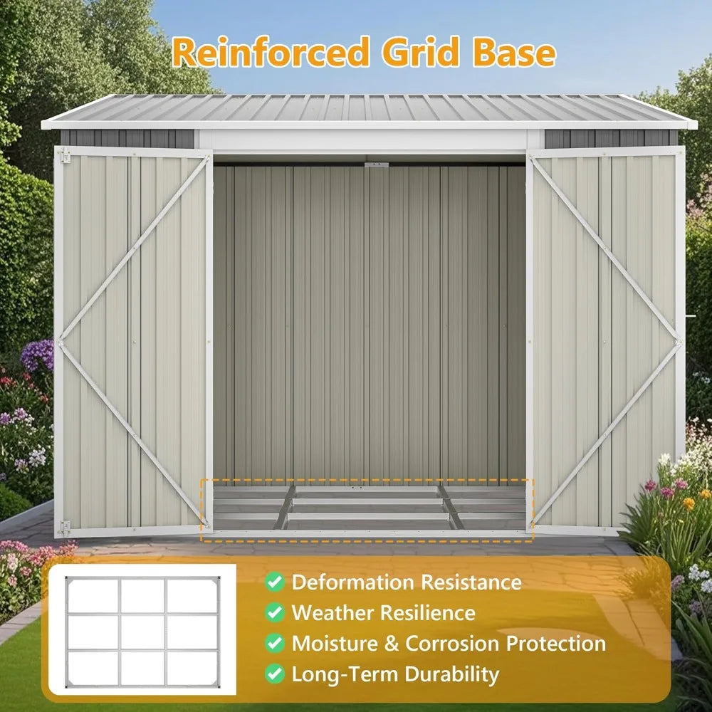 Metal Outdoor Storage Shed with Floor Frame