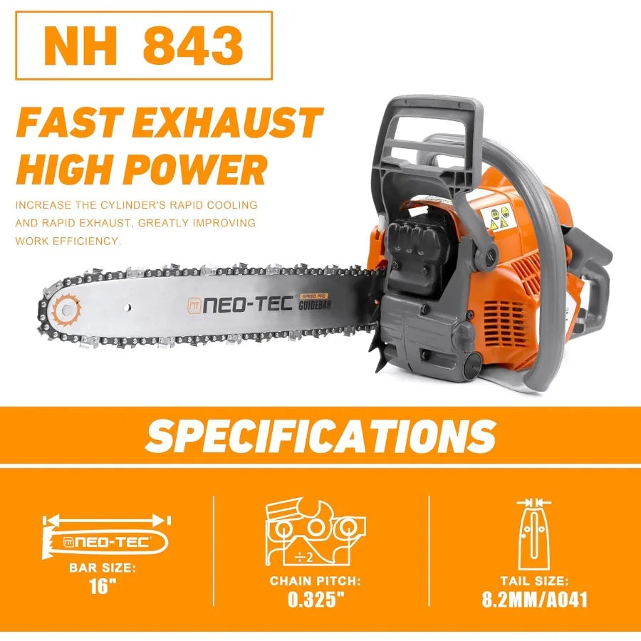 Gas Chainsaw Power-head with Chain