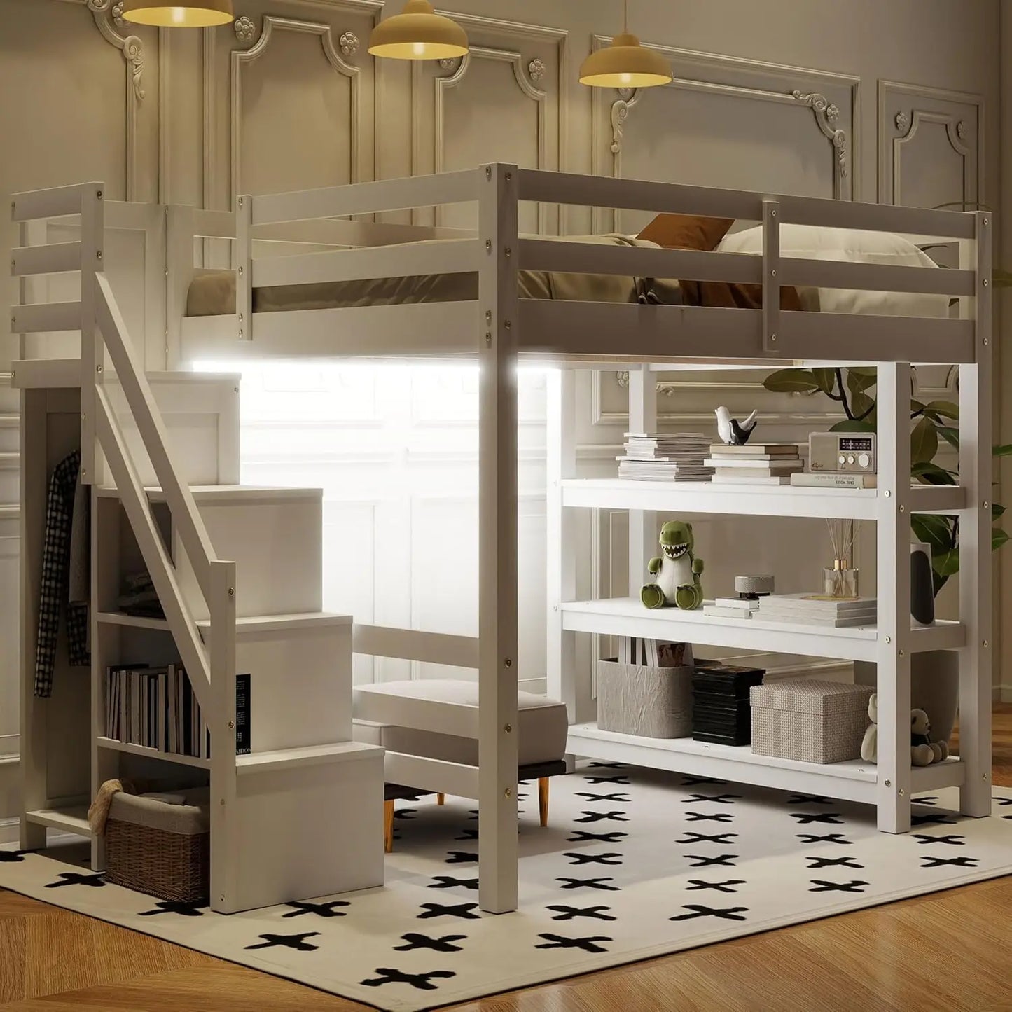 Full Wood Gaming Loft Bed