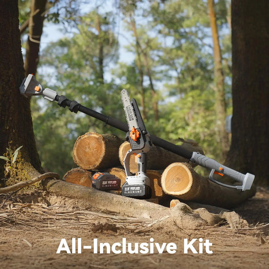 Extendable Pruning Saw Garden Tree Pruner   With 2 4000mAh Batteries