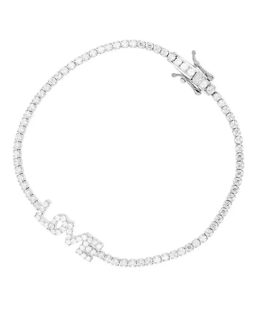 Cubic Zirconia Round Cut Love Bracelet - Sterling Silver (Also in 14k Gold Over Silver) | Macy's