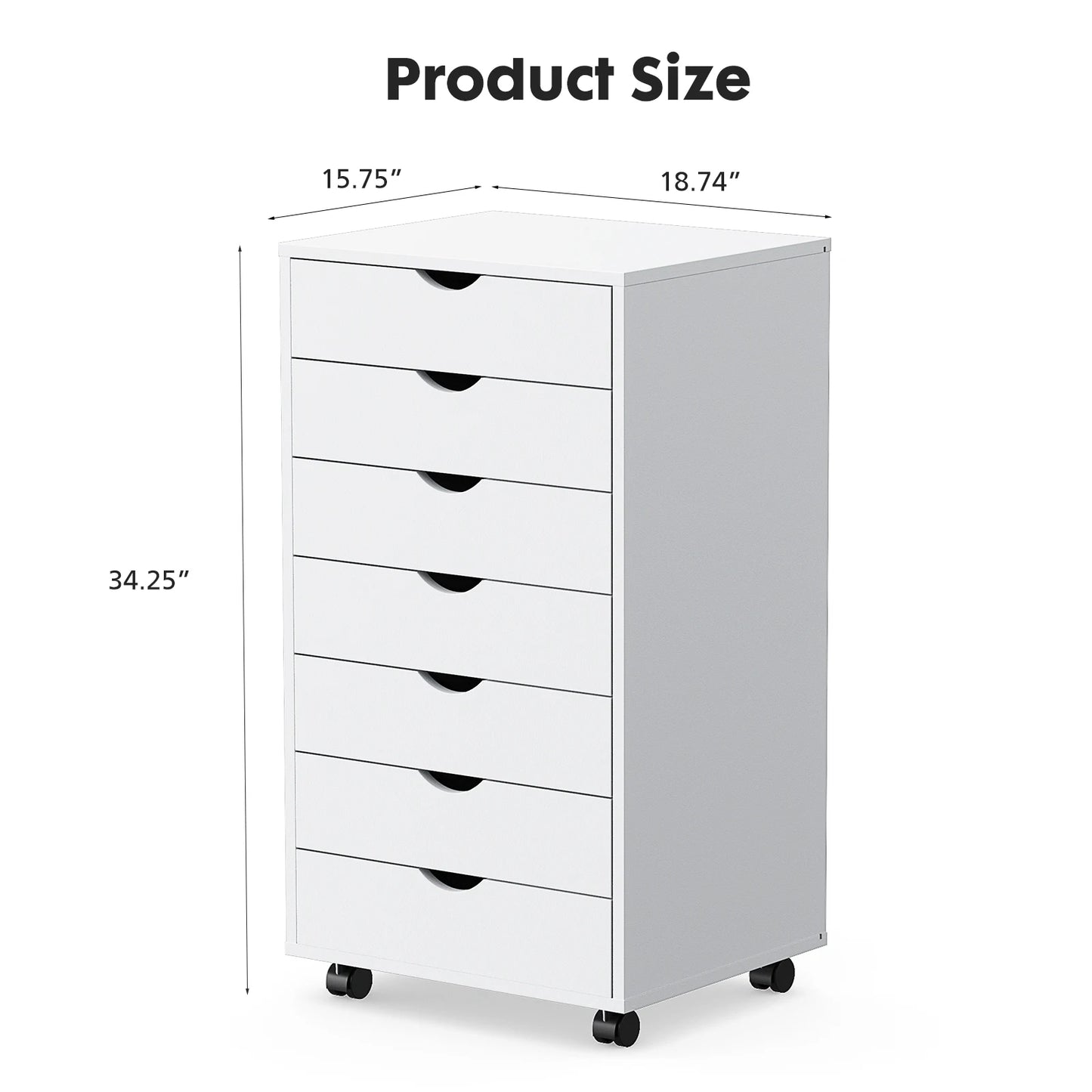 Storage Cabinet Wooden Wheels Organizer