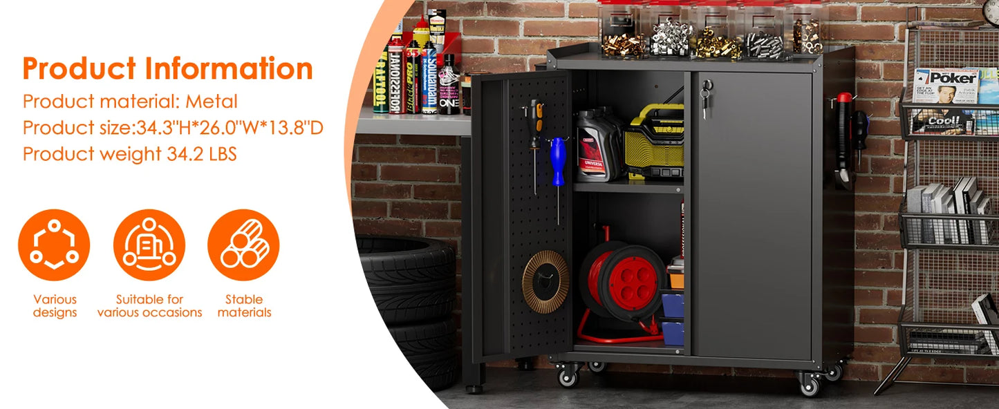 Locking Metal Tool Storage Cabinet
