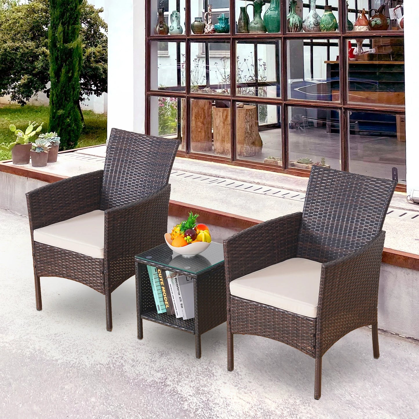 3-Piece Bistro Set Outdoor Patio Furniture