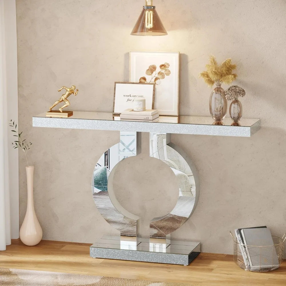 Entryway Table with O-Shaped Base