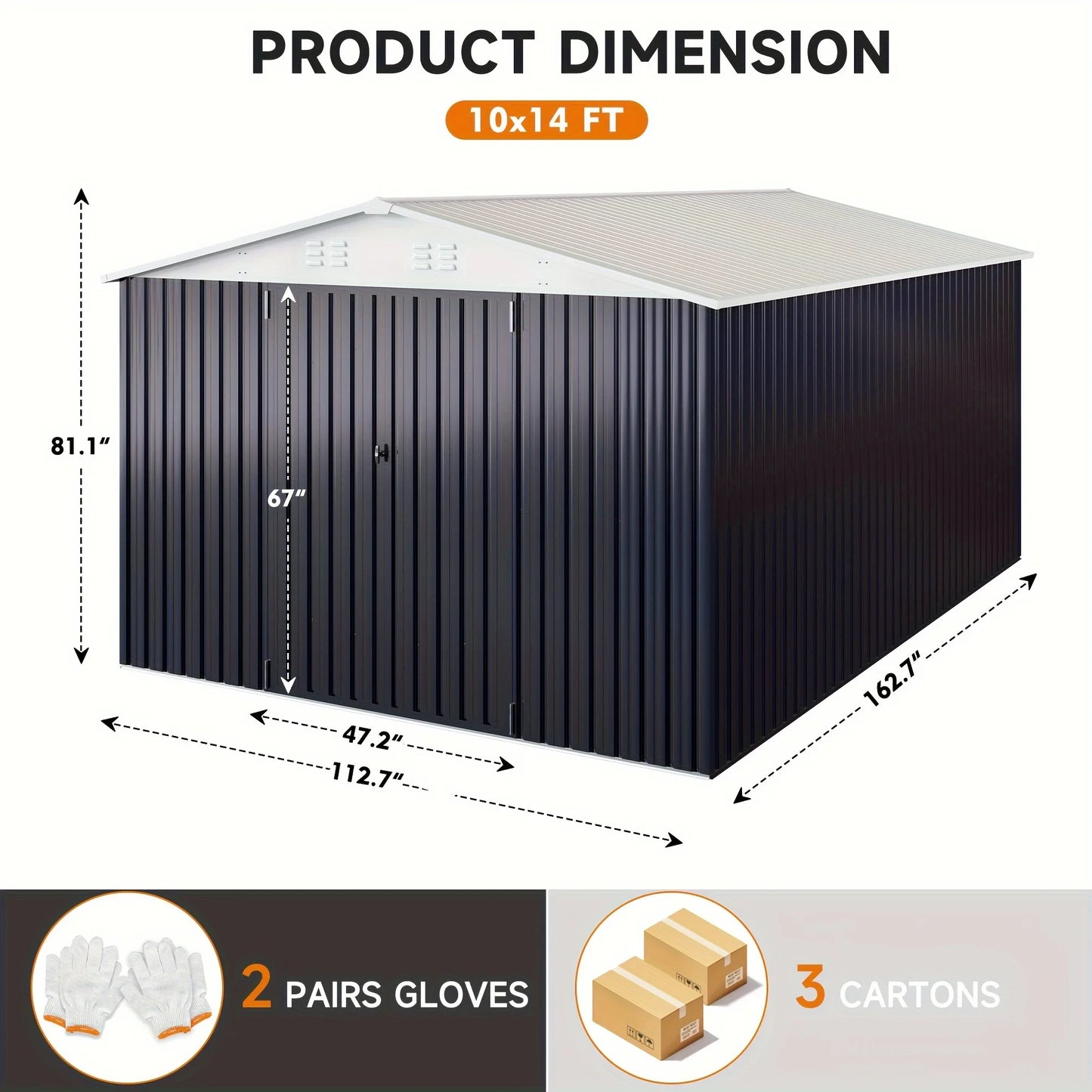 Heavy-Duty Frame Shed w/ Lockable Door