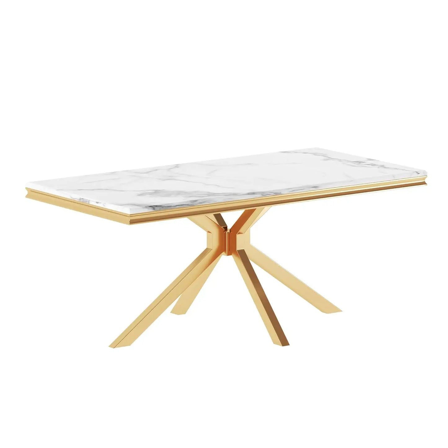 Modern Faux Marble Rectangular or Round Dining Table
