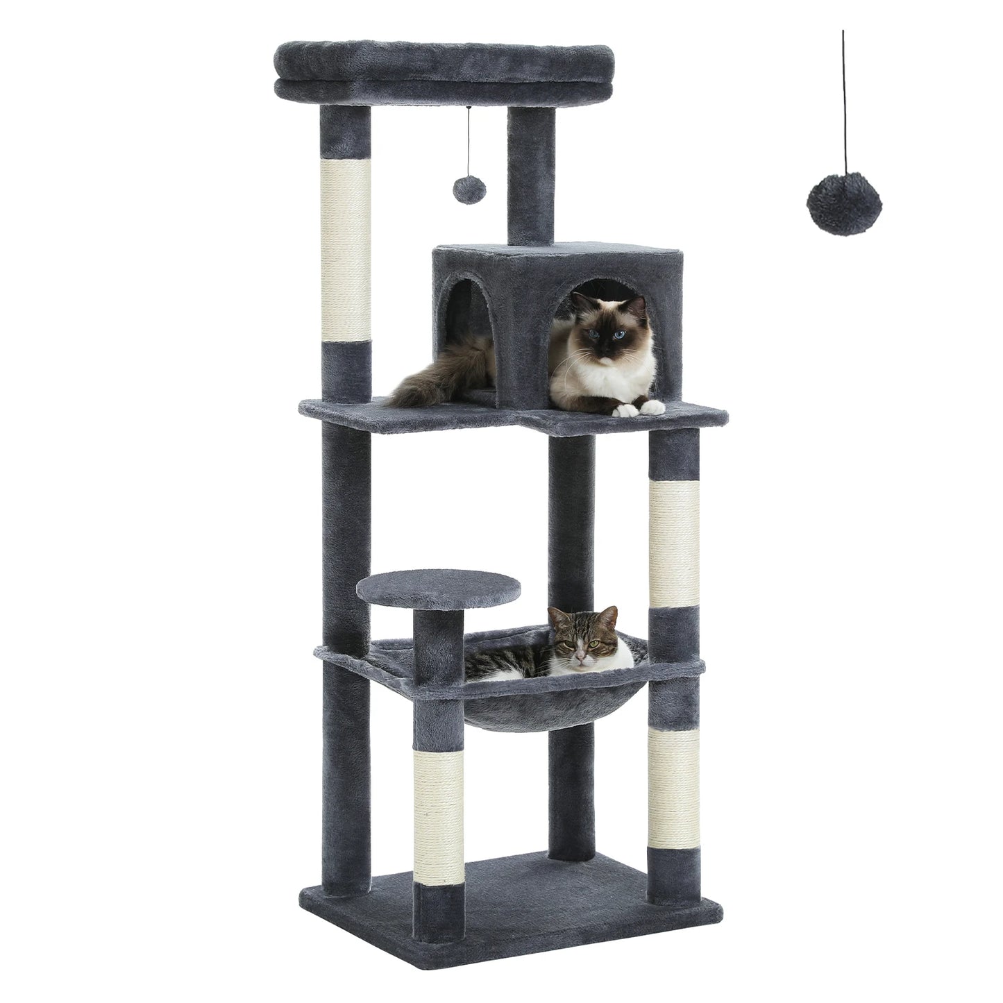 5-Level Cat Tower for Large Cats with Large Hammock