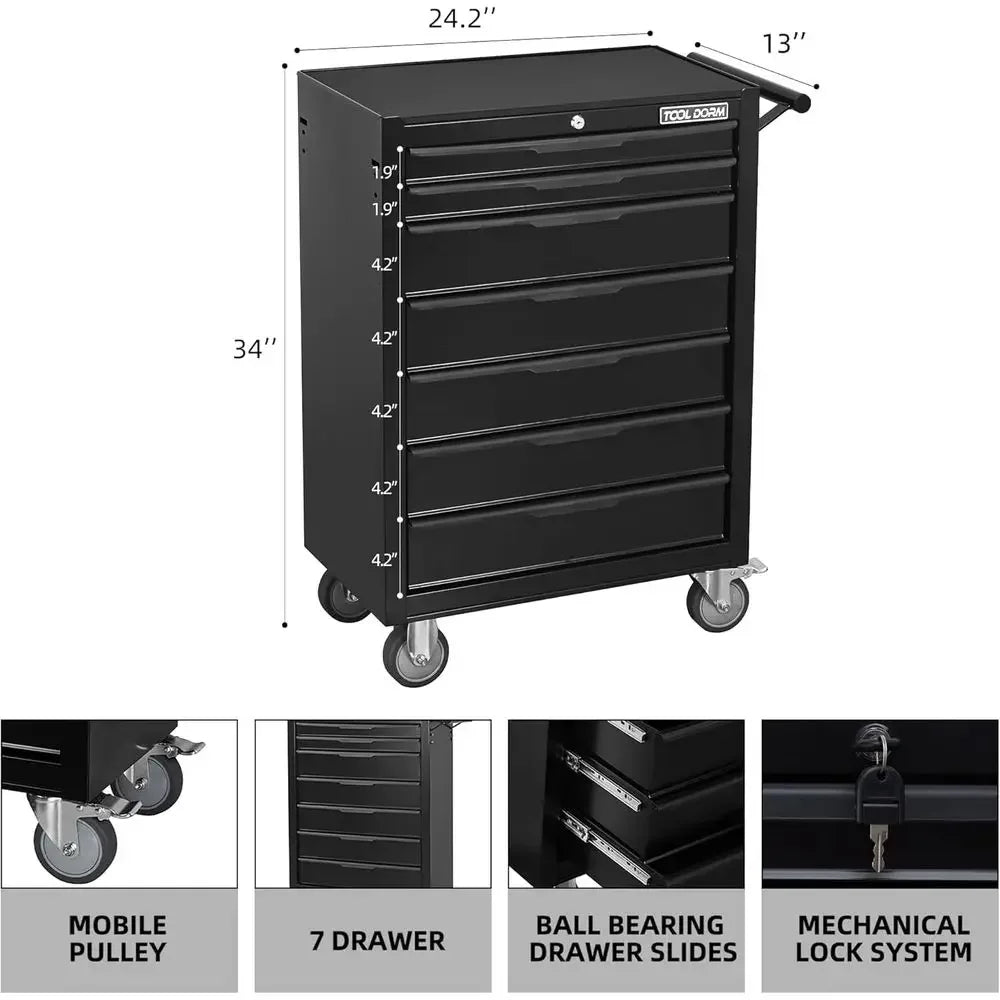 Small Metal Tool Cabinet with Wheels amp Locking System