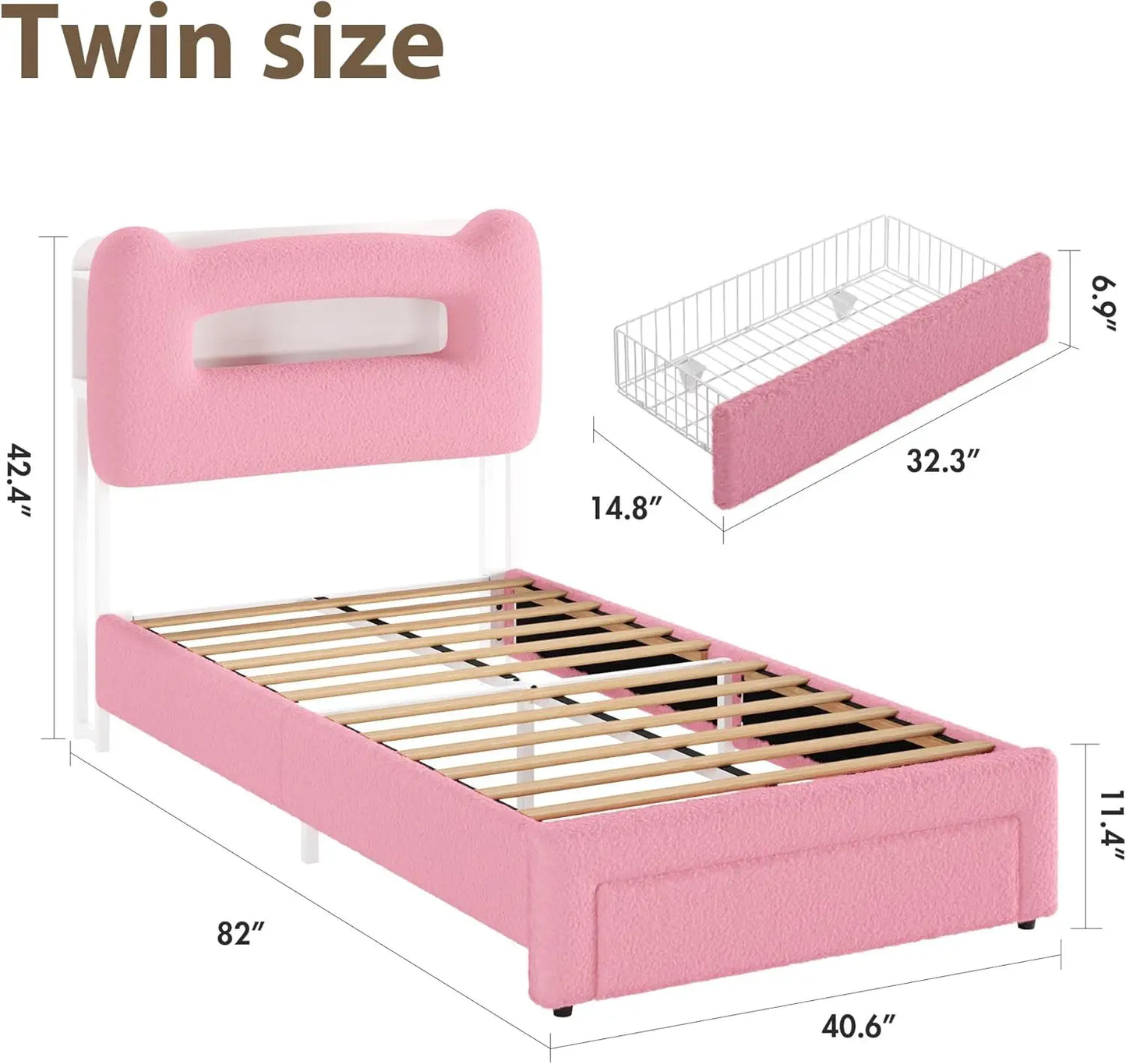 Upholstered Full Bed Frame with