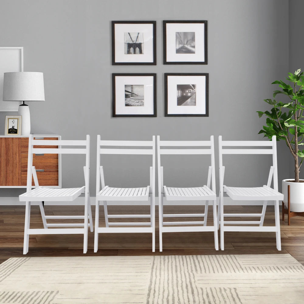 Patio Furniture Slatted Wood Folding Chair
