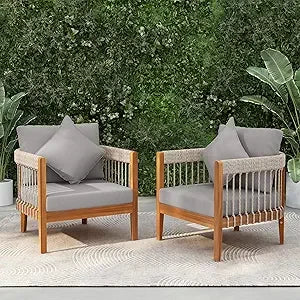 Accent Acacia Wood Chairs Set