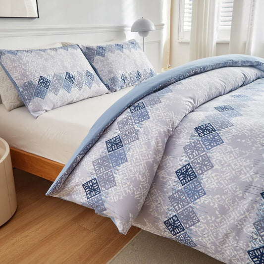 Bohemian Aztec Blue White Cream