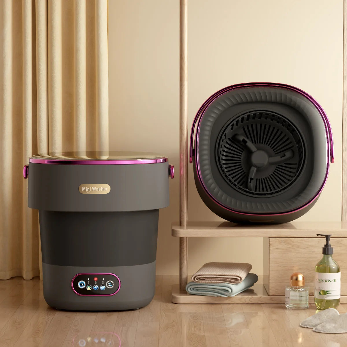 Fully Automatic Portable Washing Machine With Spin Dryer For Underwear, Baby Clothes