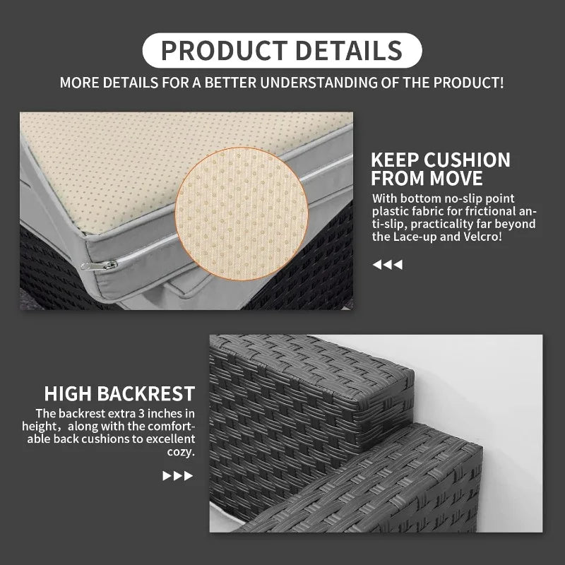 Light Grey Patio Set with Propane Fire Pit Table