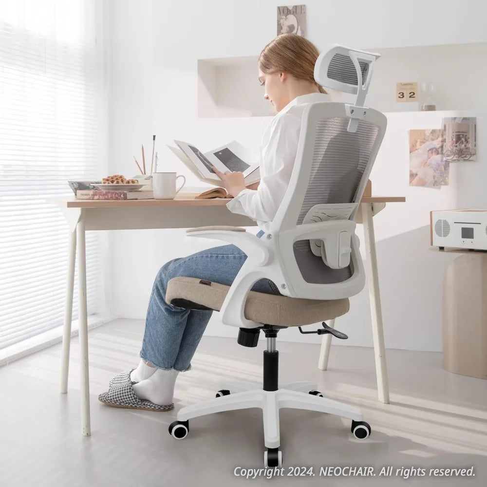 Ergonomic Adjustable Chair with a High Back Computer Comfy Task Office Chair