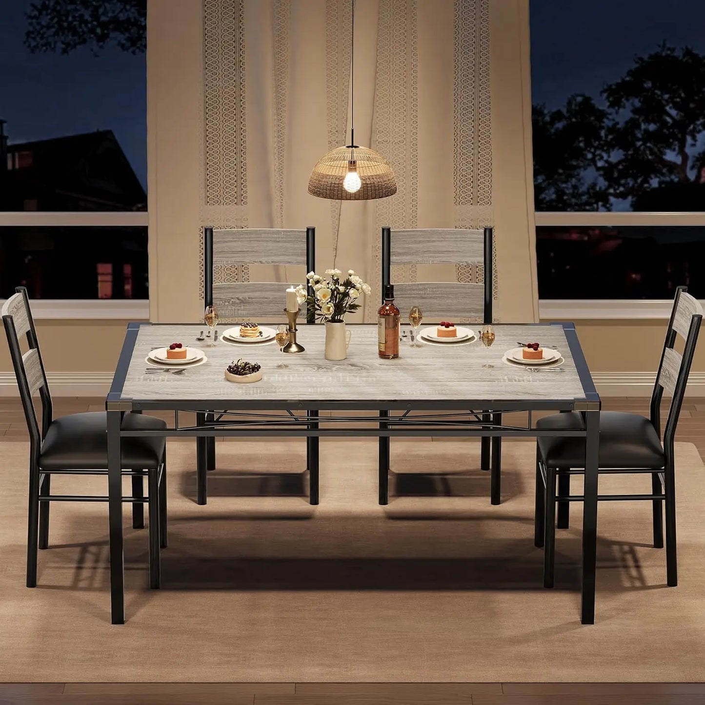 Wooden Dining Table with Corner Protector