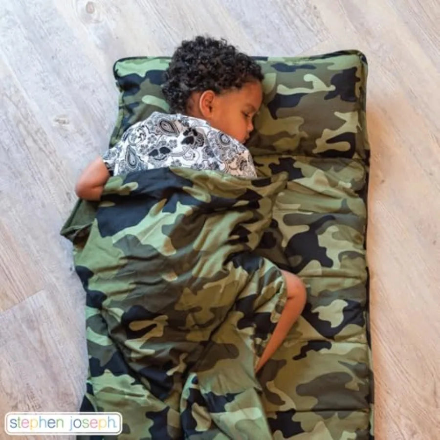 Toddler All Over Print Nap Mat with Soft Blanket and Removable Pillow
