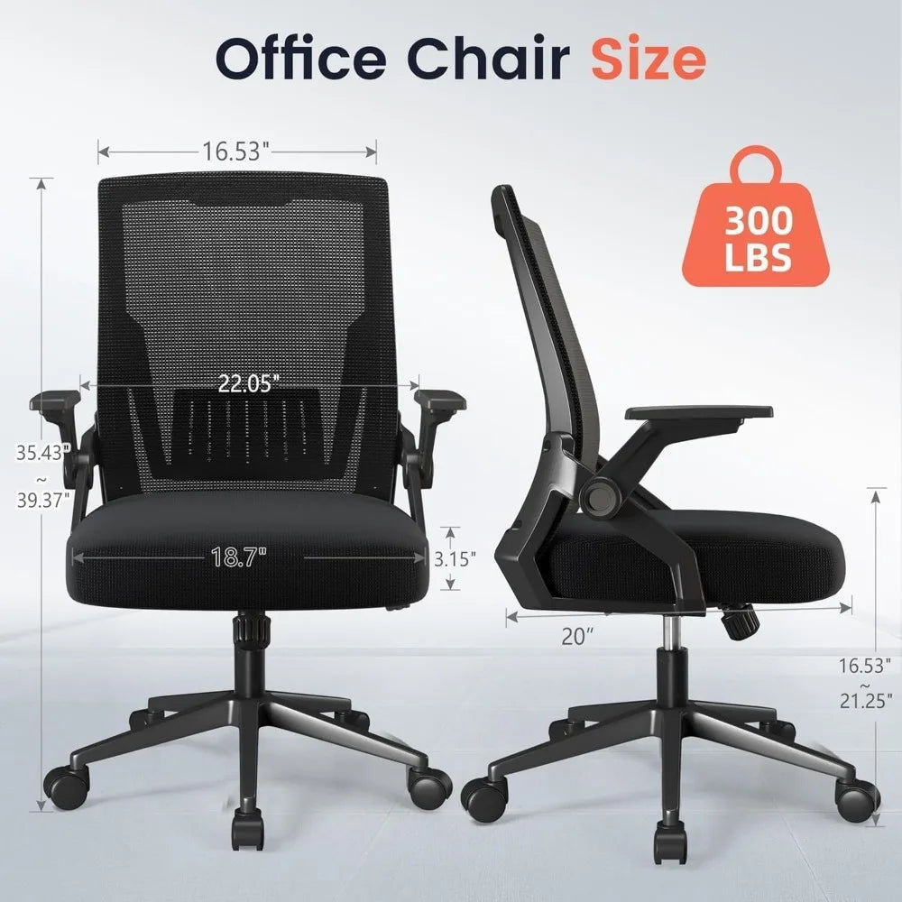 Ergonomic Computer Chair Flip-up Armrests