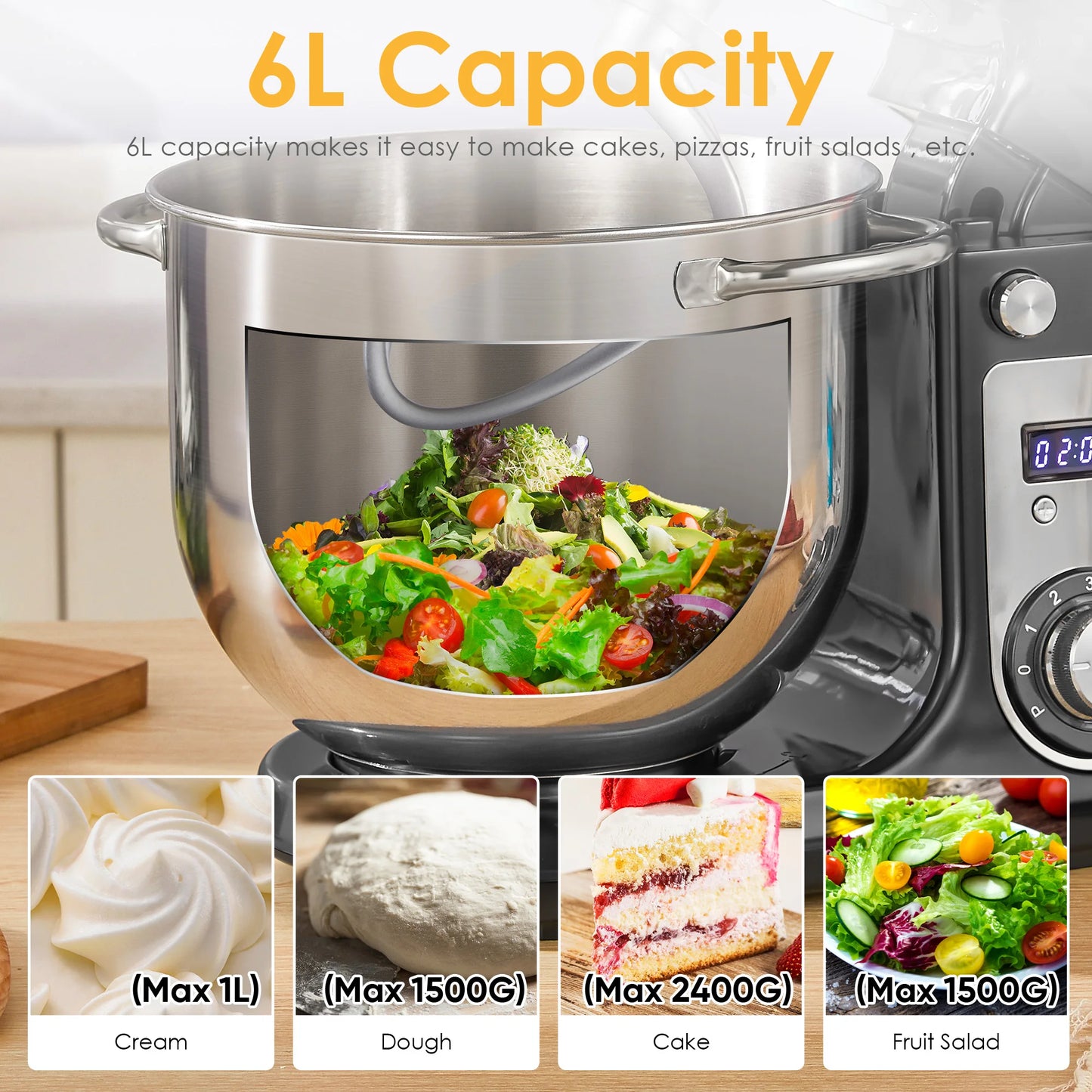 Quiet Motor Stand Mixer Dough Kneader