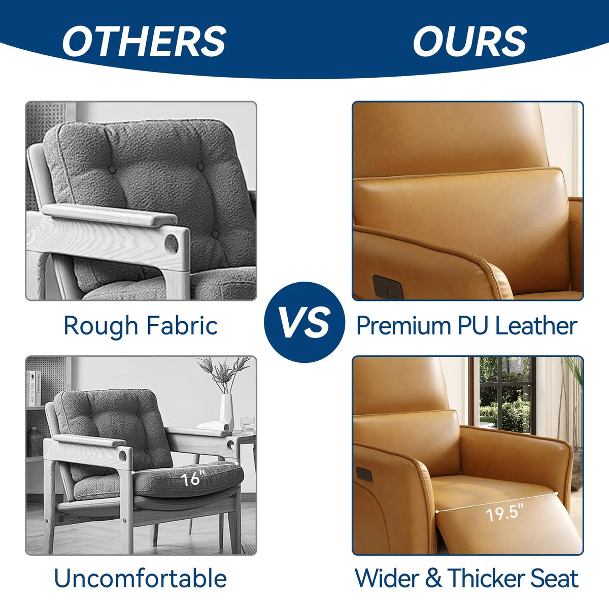 Faux Leather Power Recliner Chair