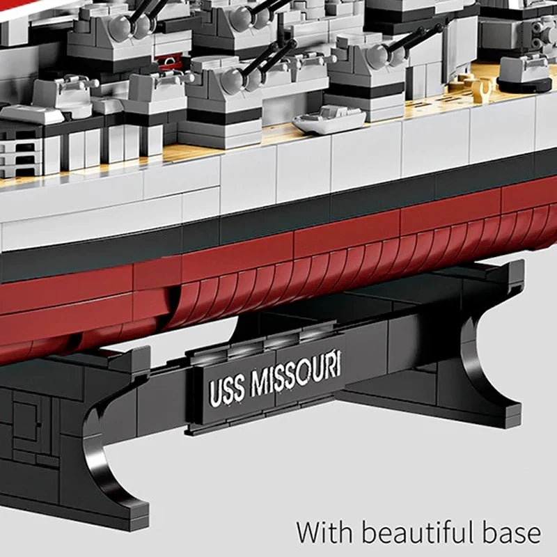 US Warships Military WW2 Missouri Battleship Building Blocks