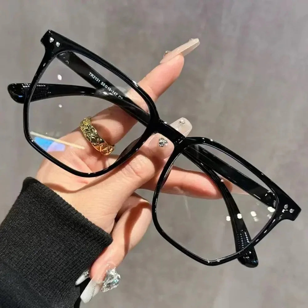 Fashion Black Frame Glasses Square Anti-blue Light Glasses Lightweight