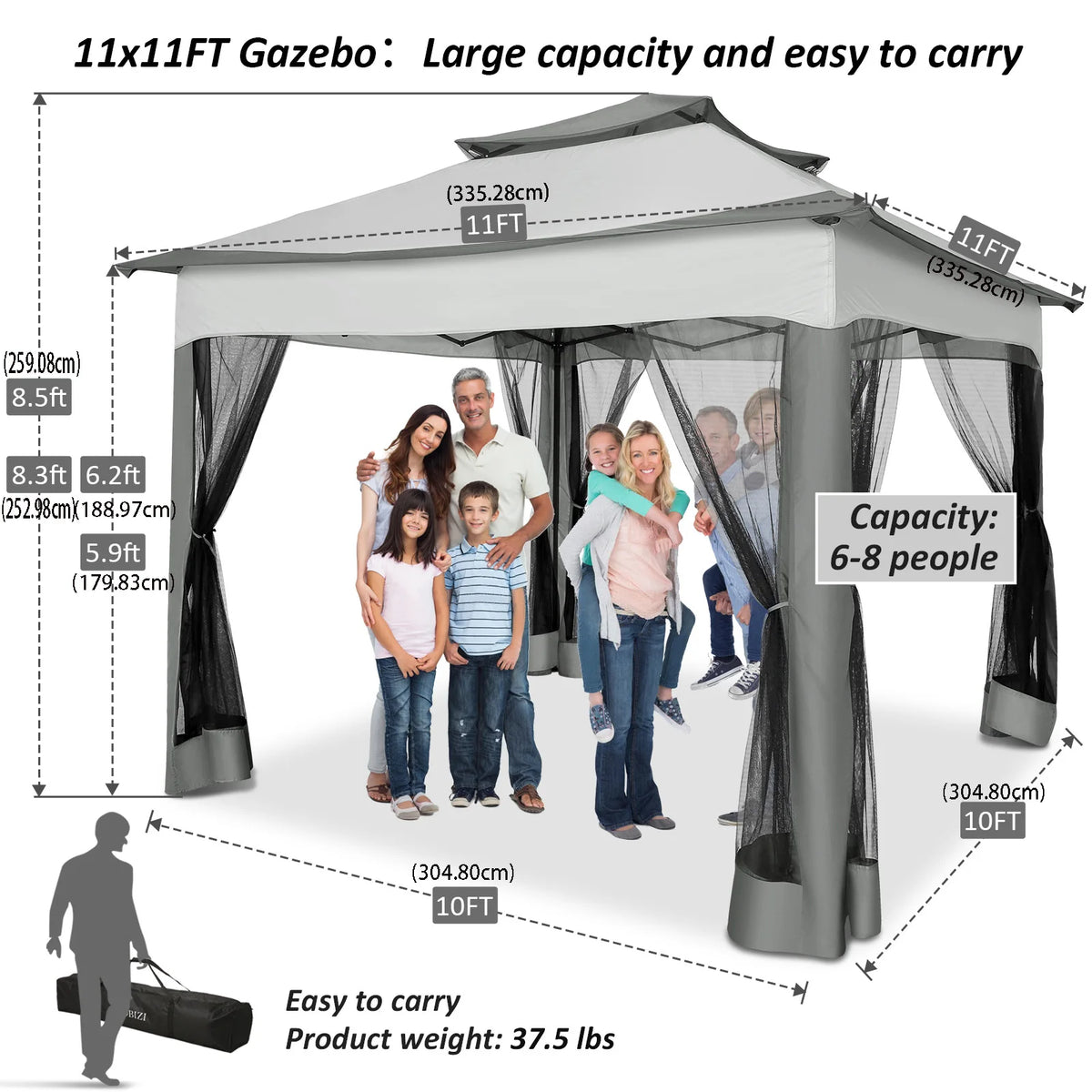 Pop up Gazebo with Mosquito Netting Canopy Tent