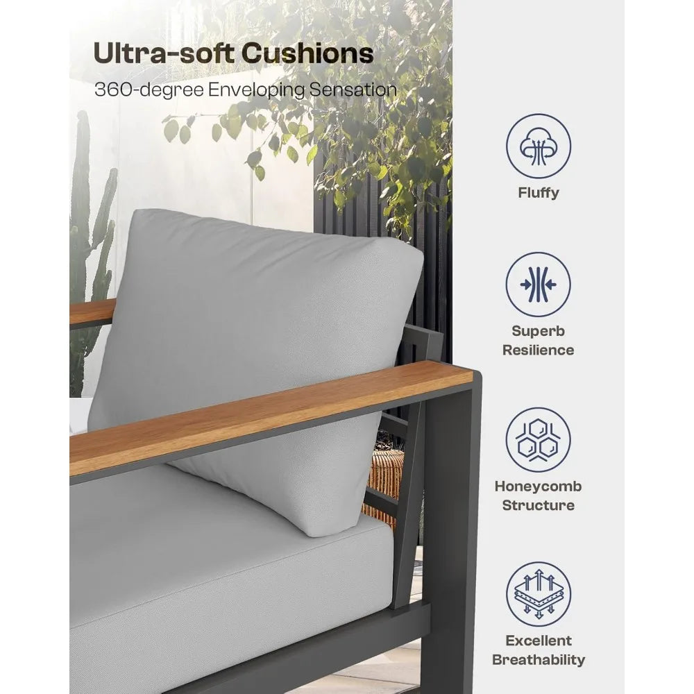 Aluminum Outdoor Patio Conversation Furniture Set