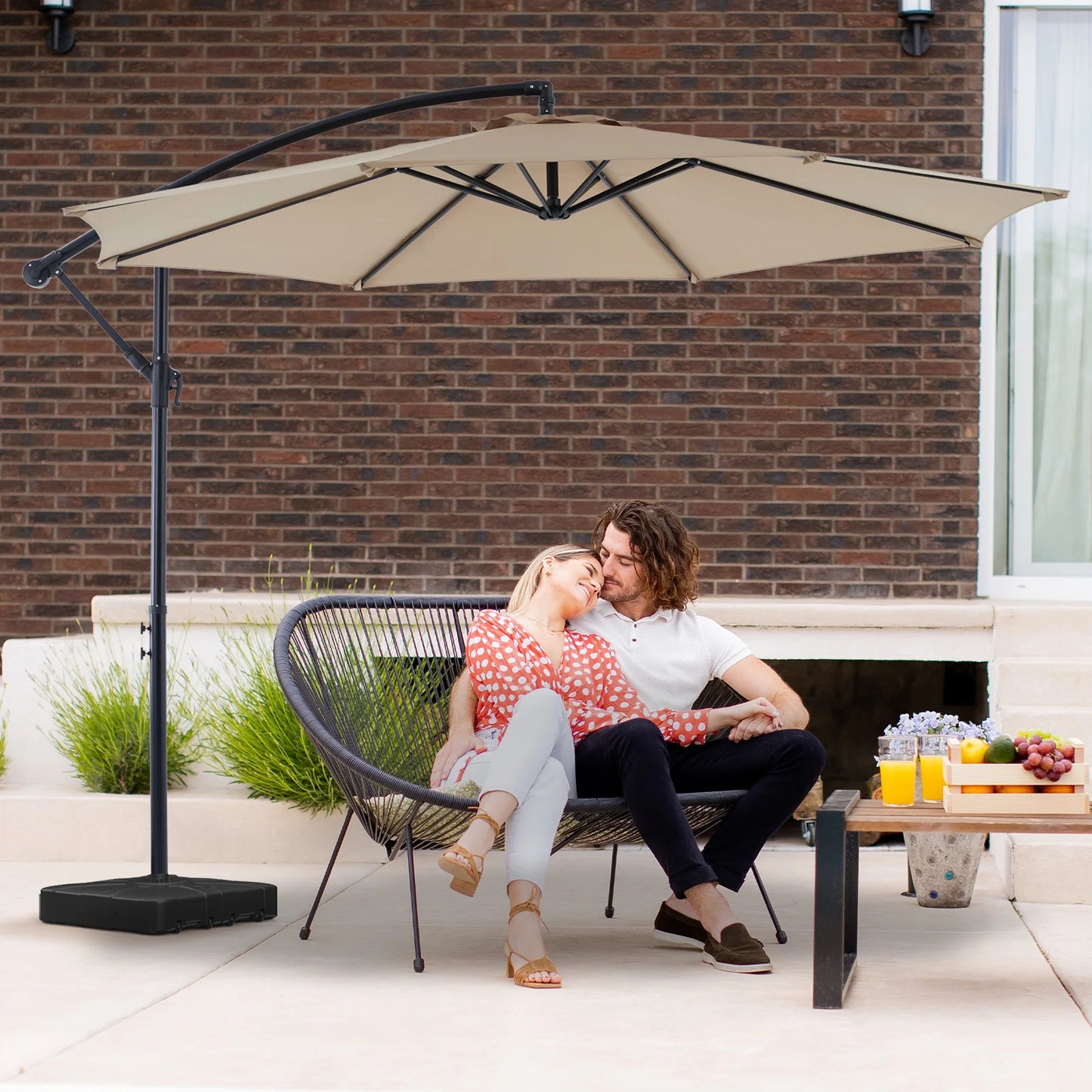 Outdoor Patio Umbrella Hanging Cantilever with Easy Tilt