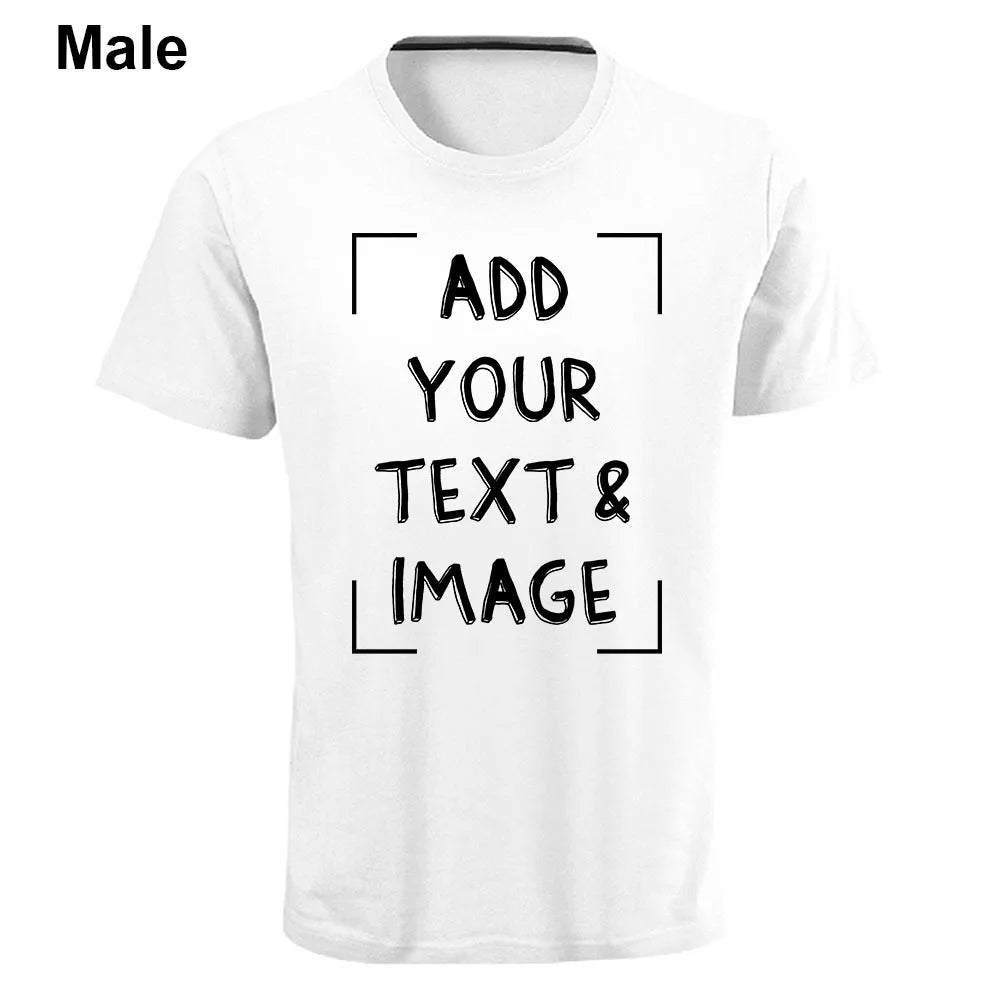 Custom T-shirt with Your Photo Text Image Front Printing Crew Neck