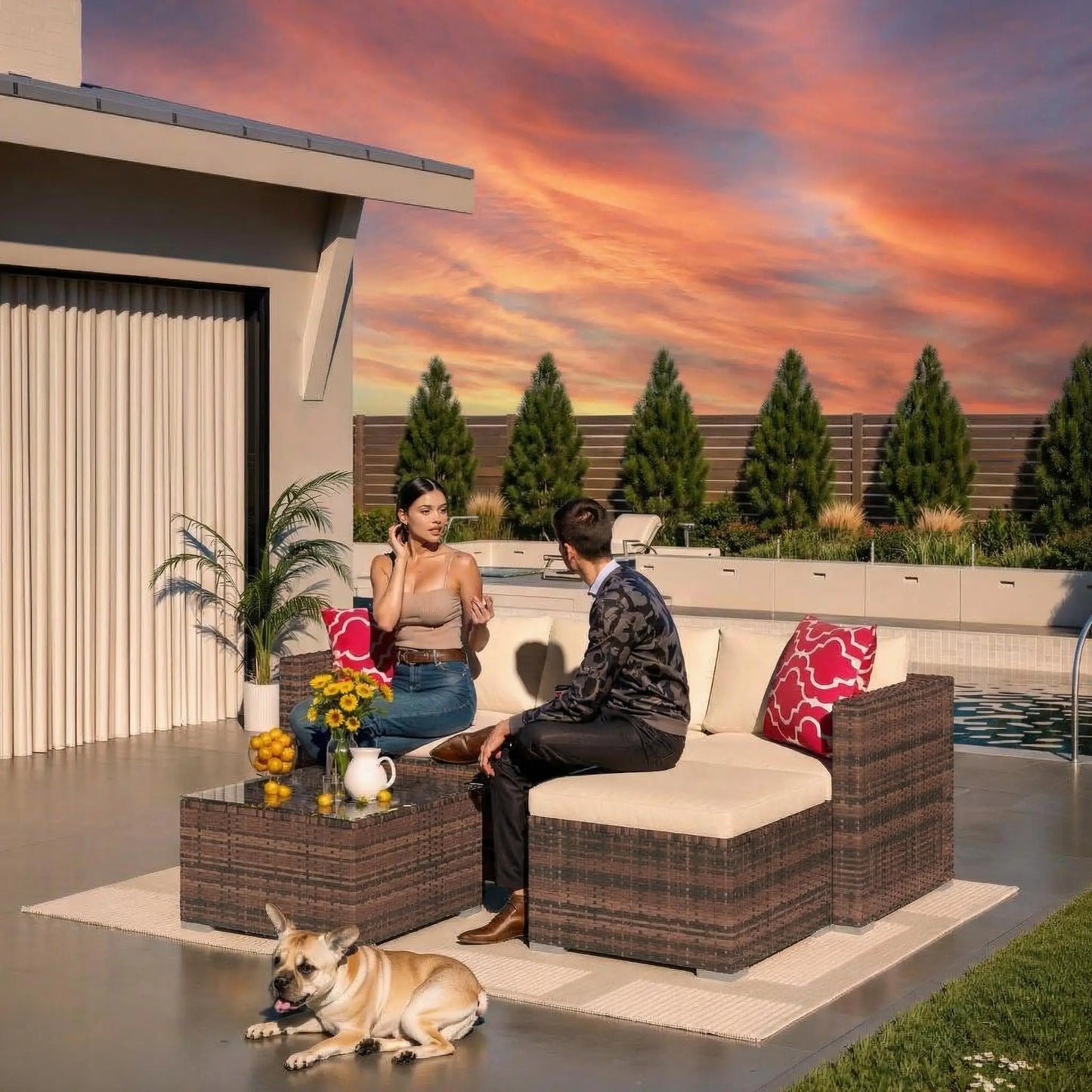 All Weather Wicker Patio Furniture Set